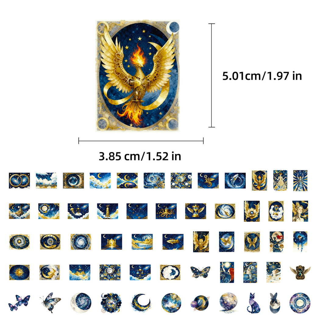 Lunira - Blue-Gold Celestial Sticker Pack - product view 7