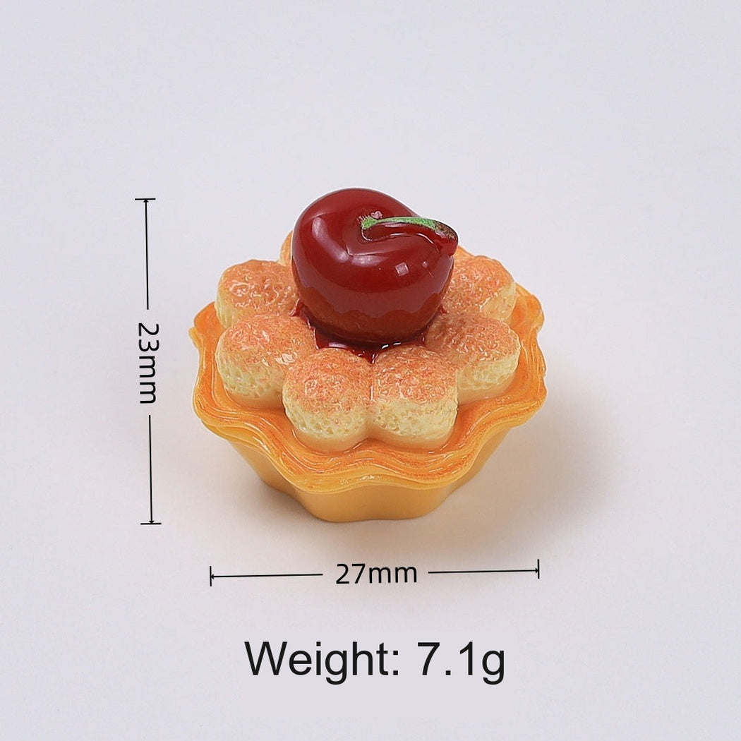 Beige Cherry Cream Tart Craft Embellishment, single variant view