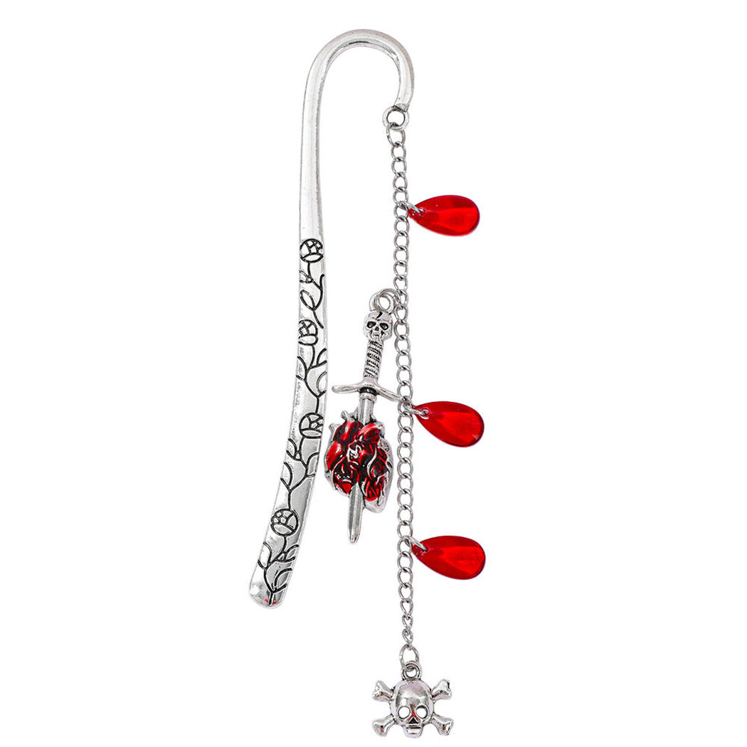 Rose charm gothic bookmark