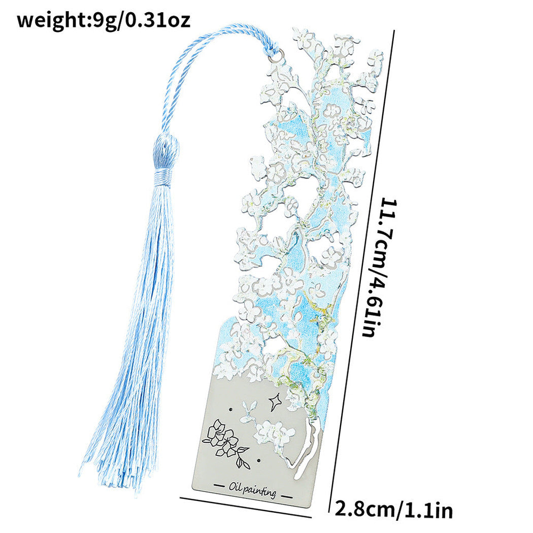 Blossom art bookmark with dimension labels