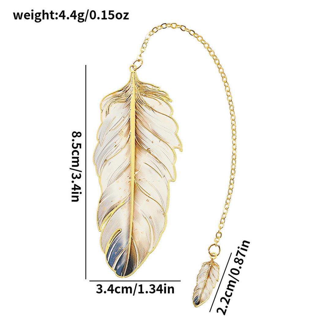 SQ1838 feather bookmark with dimension labels