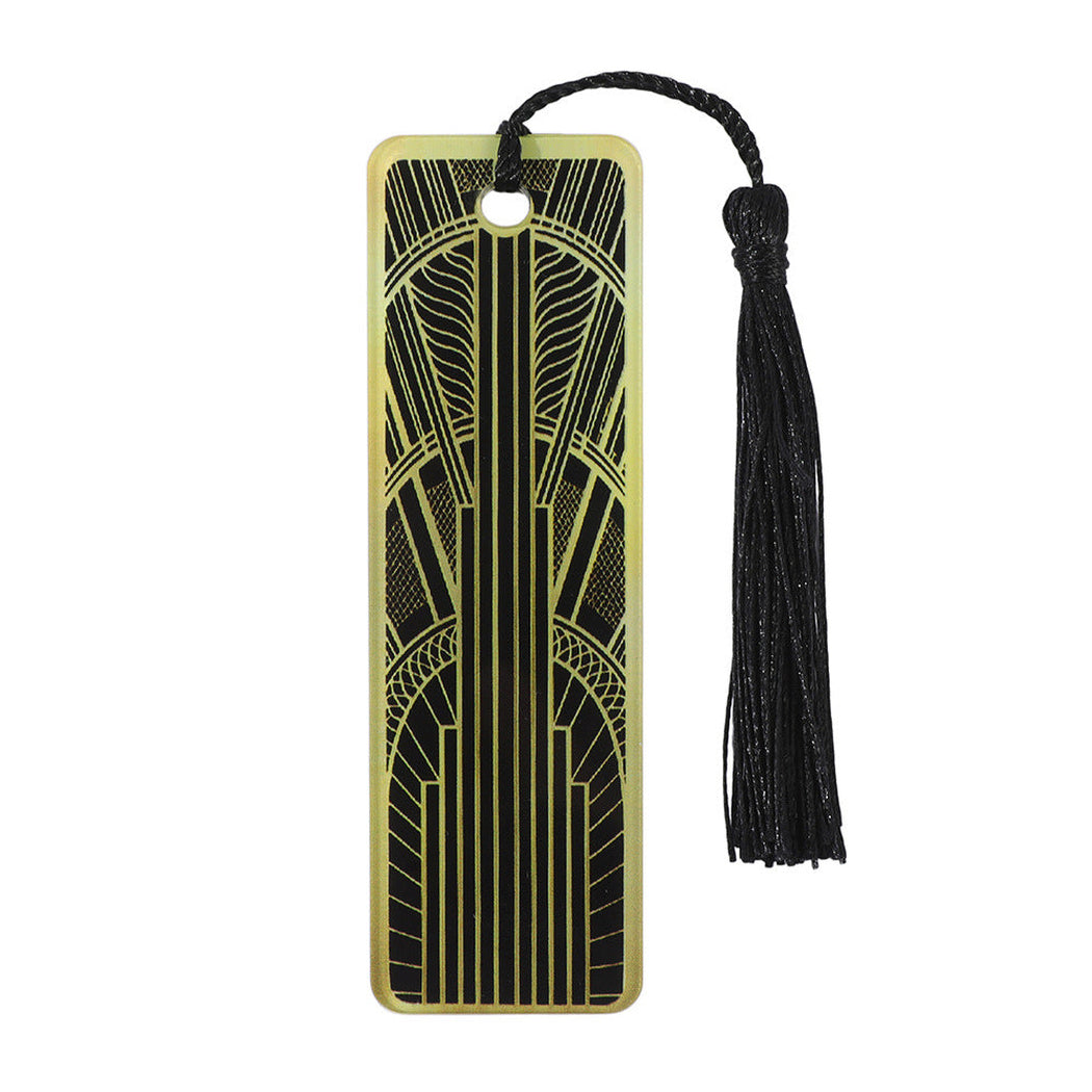 Linear gold Art Deco bookmark
