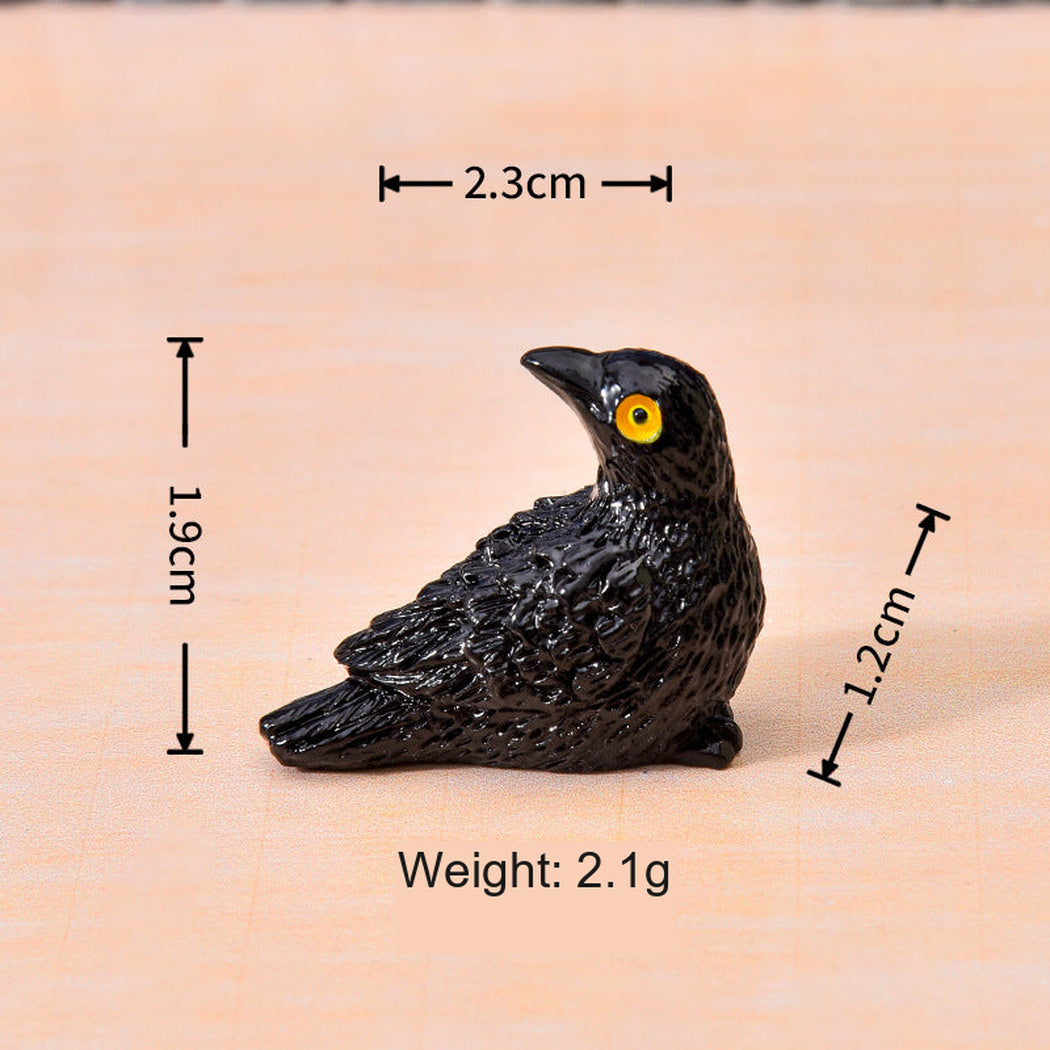 Crow Halloween Dark Animal Miniature Figurine, single variant view