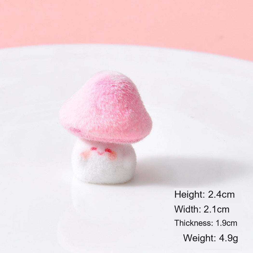 Squint Flocked Expressive Mushroom Figurine, single variant view