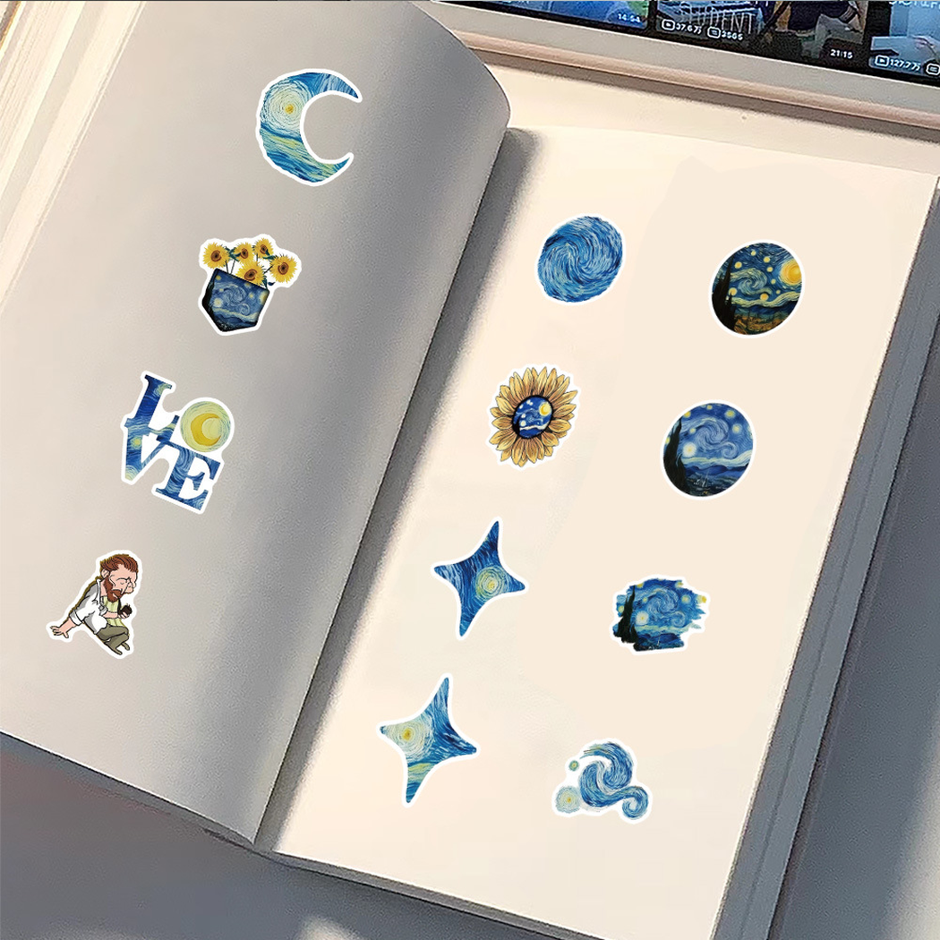 Lunira - Blue-Yellow Classic Art Sticker Pack - product view 8