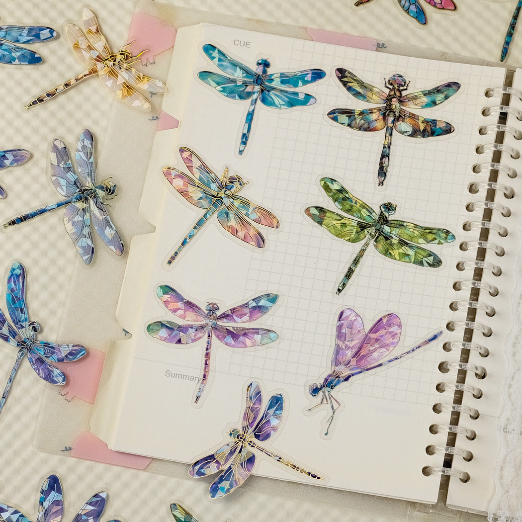 Lunira - Iridescent Dragonfly Colorful Sticker Pack