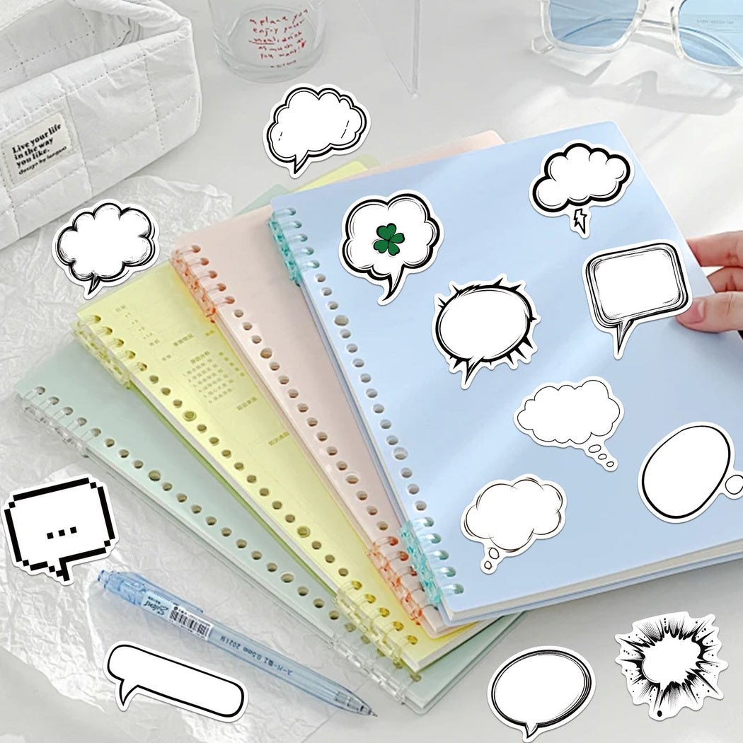 Lunira - Black White Speech Bubble Sticker Pack