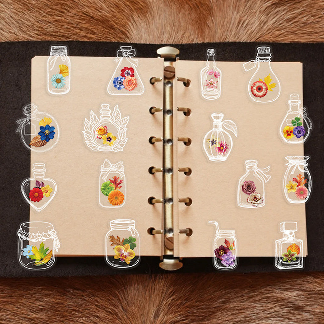 Lunira - Bottle Floral Miniature Sticker Pack