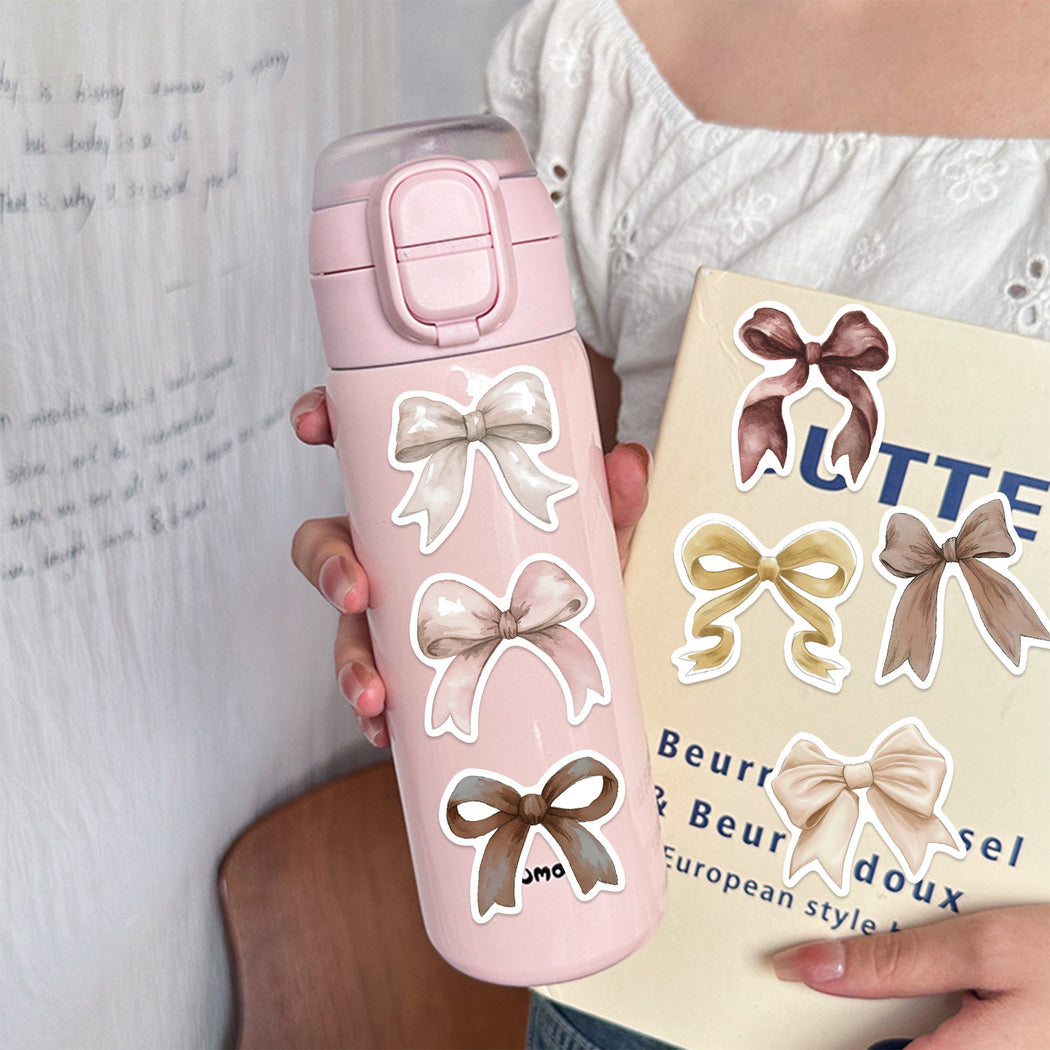 Lunira - Brown Bow Ribbon Sticker Pack