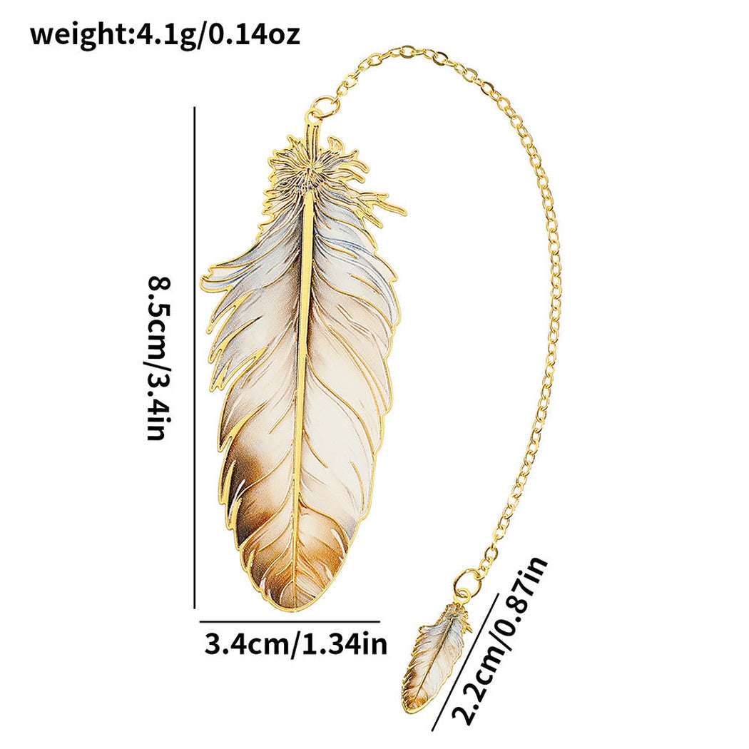 SQ1839 feather bookmark with dimension labels