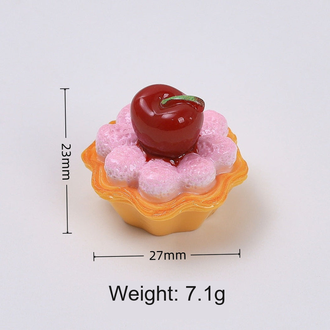 Pink Cherry Cream Tart Craft Embellishment, single variant view