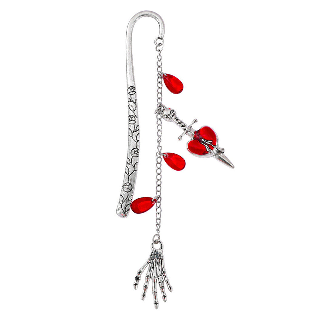 Skeleton hand charm gothic bookmark