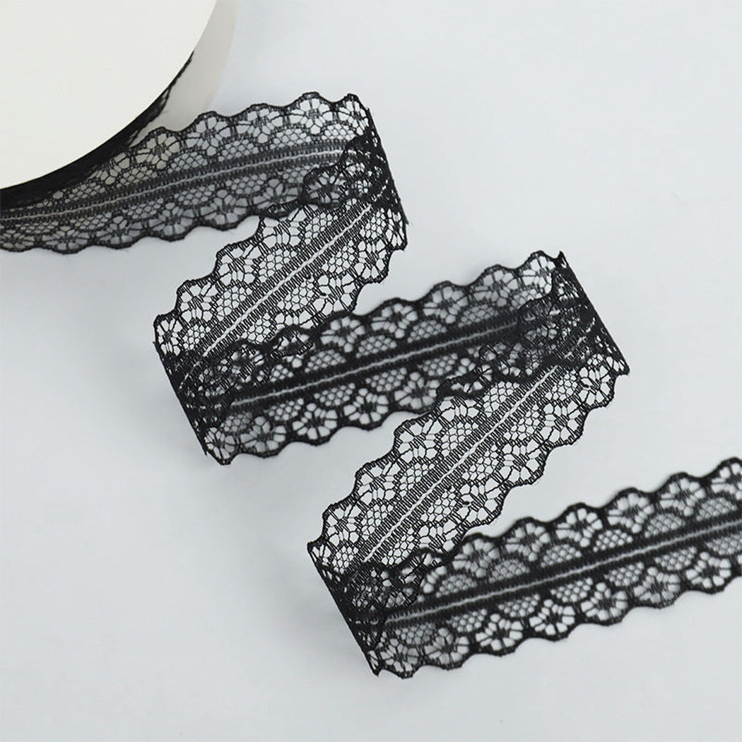 Black scalloped lace ribbon