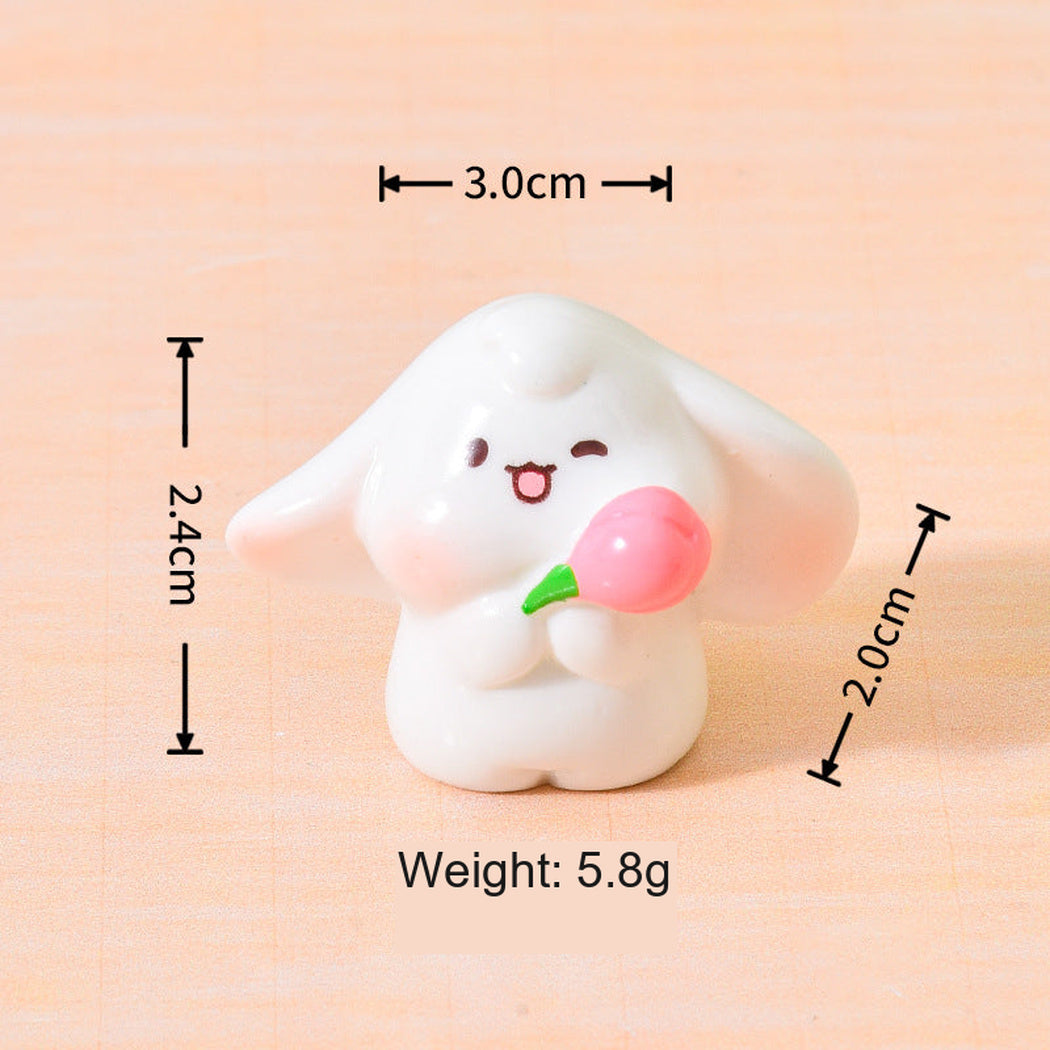 Flower Lop-Eared Rabbit Pose Miniature Figurine, single variant view