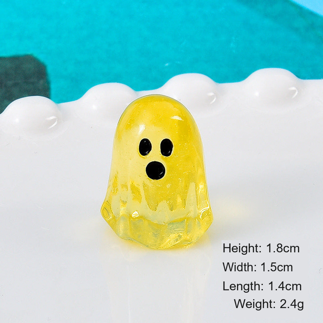 Yellow Halloween Colorful Glow Ghost Figurine, single variant view