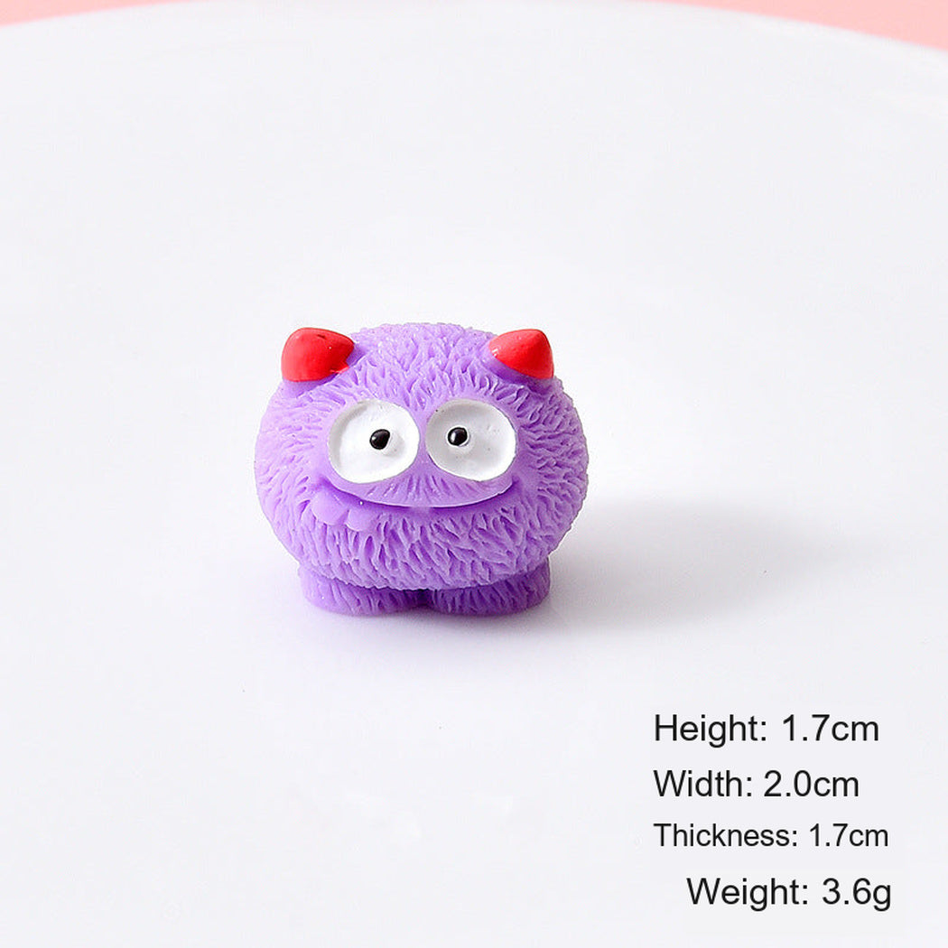 Purple Colorful Round Monster Miniature Figurine, single variant view