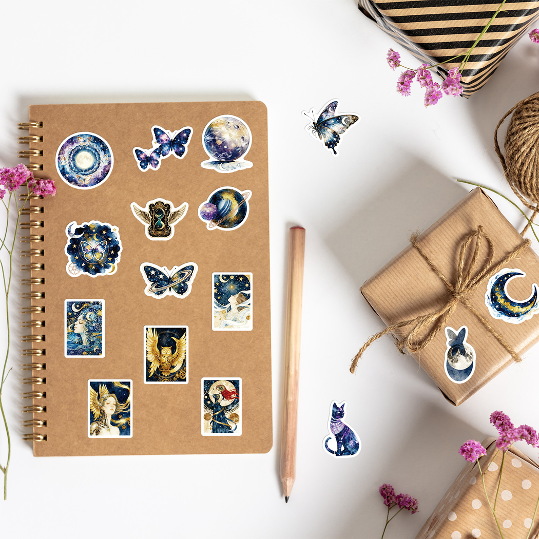 Lunira - Blue-Gold Celestial Sticker Pack - product view 9