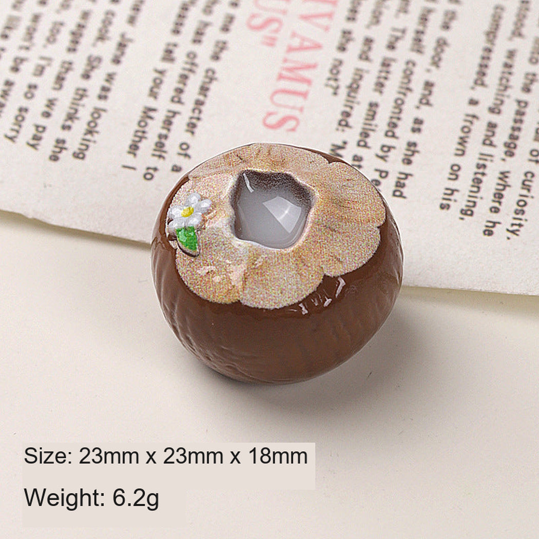 BrownLarge Two-Tone Coconut Craft Embellishment, single variant view
