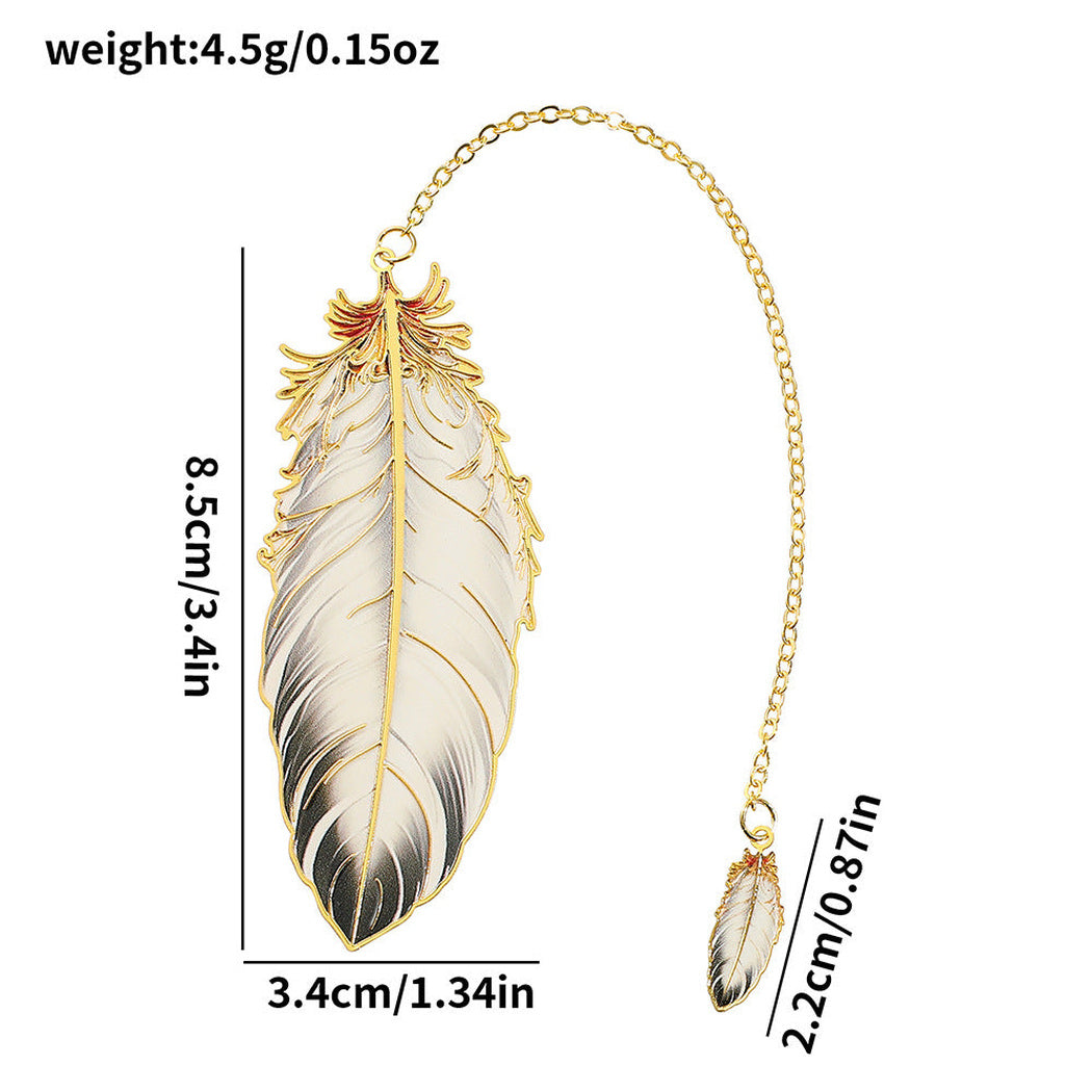 SQ1840 feather bookmark with dimension labels