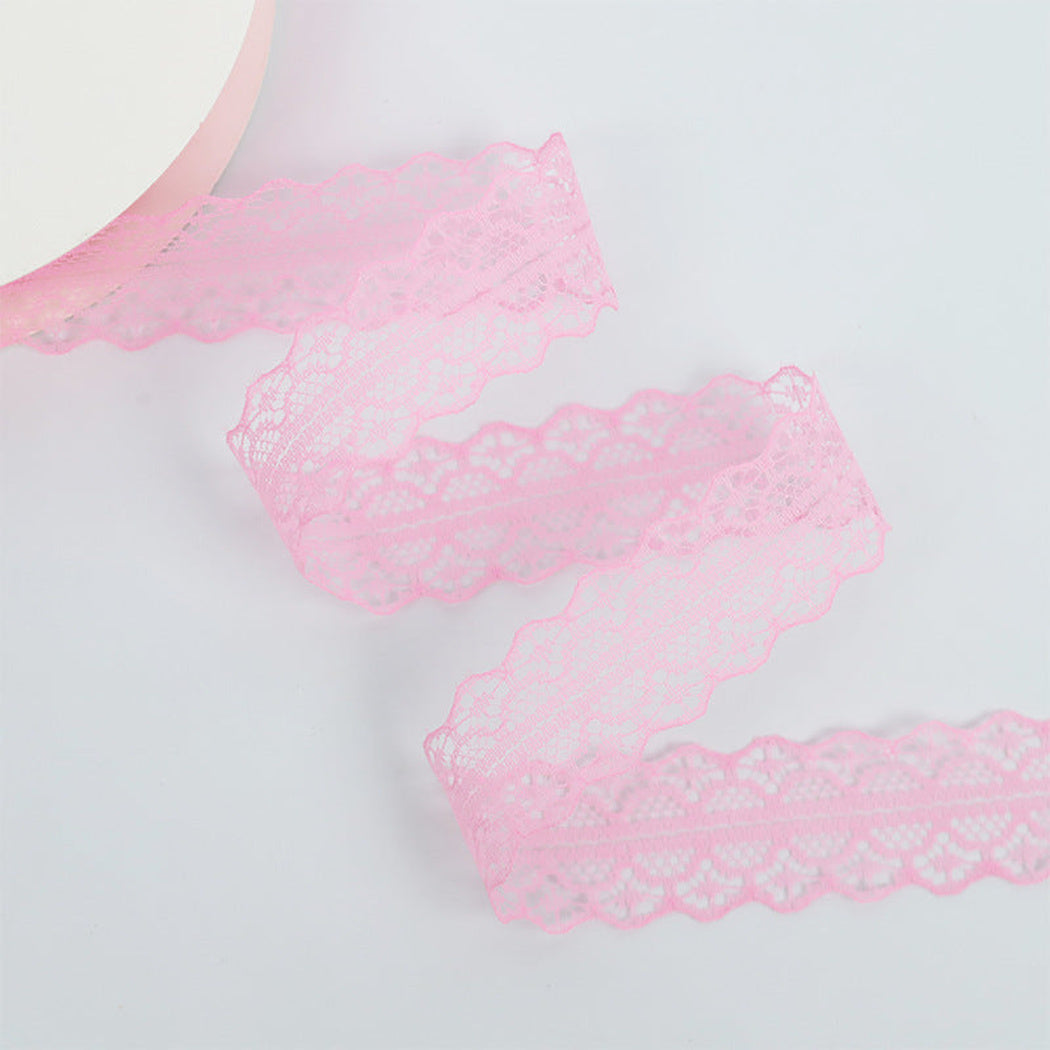 Pink scalloped lace ribbon