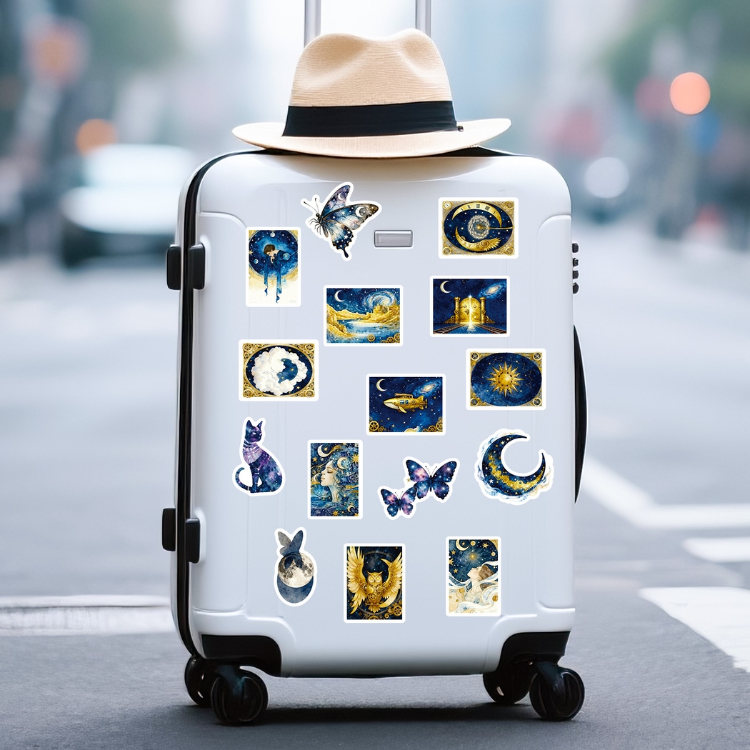 Lunira - Blue-Gold Celestial Sticker Pack - product view 10