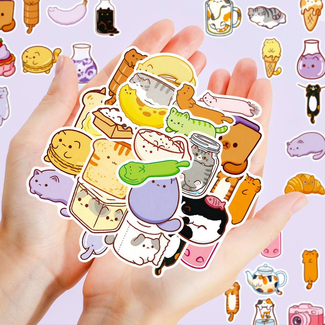 Lunira - Colorful Cat Everyday-Object Sticker Pack - product view 10