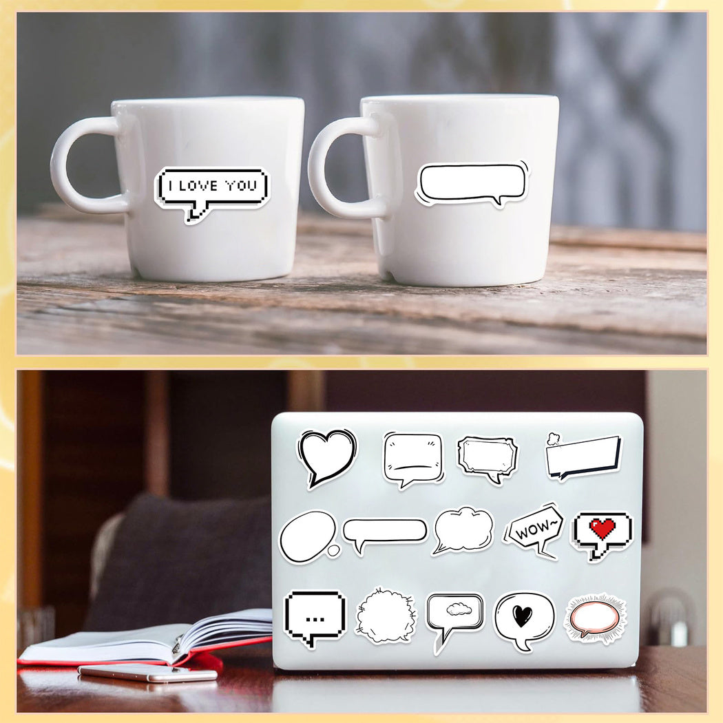 Lunira - Black White Speech Bubble Sticker Pack