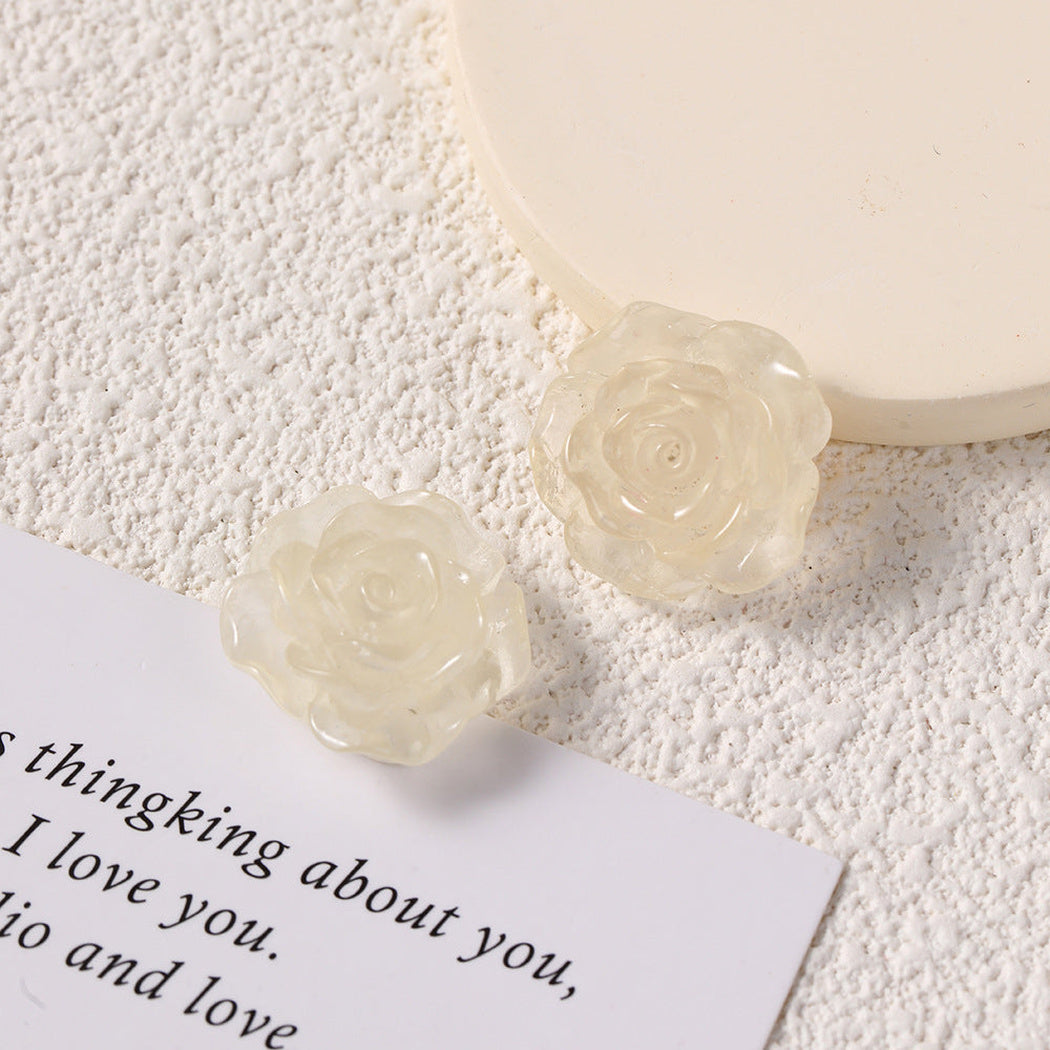 Beige Translucent Rose Flower Craft Embellishment, single variant view