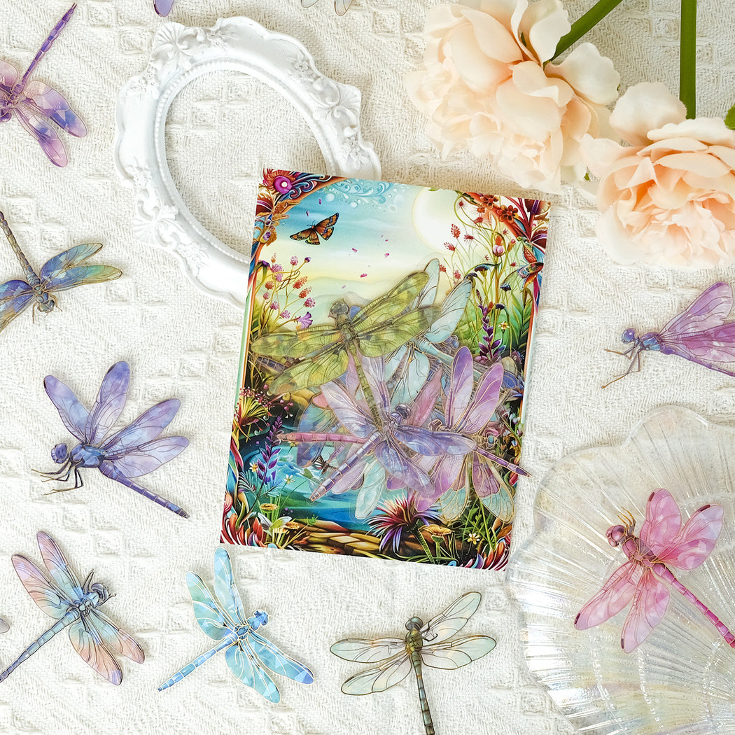 Lunira - Iridescent Dragonfly Colorful Sticker Pack
