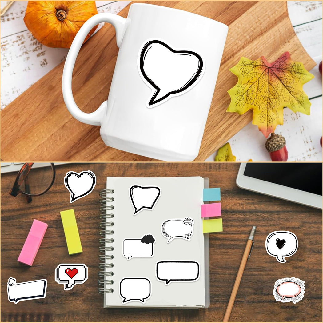 Lunira - Black White Speech Bubble Sticker Pack