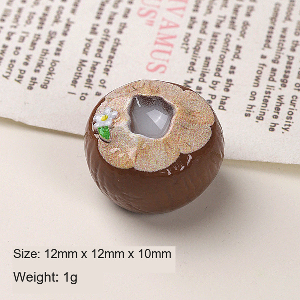 BrownSmall Two-Tone Coconut Craft Embellishment, single variant view