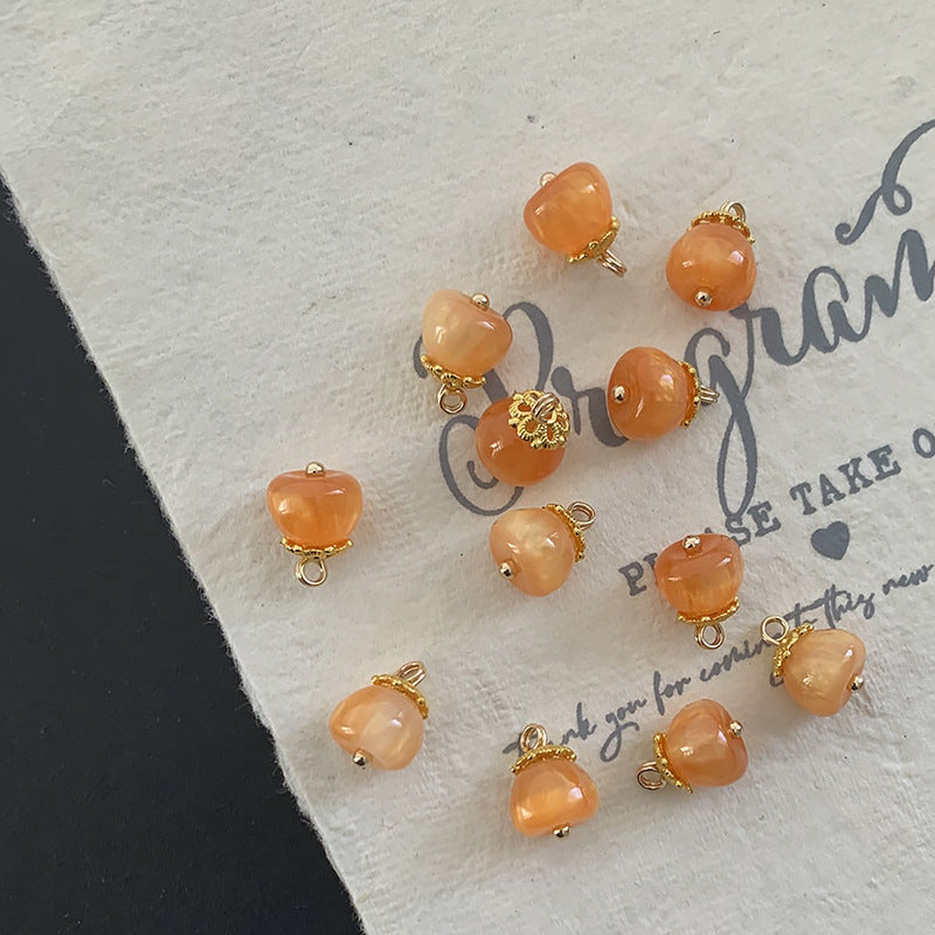 Orange DIY 10 Pack 11mm Apple Shank Buttons, variant view