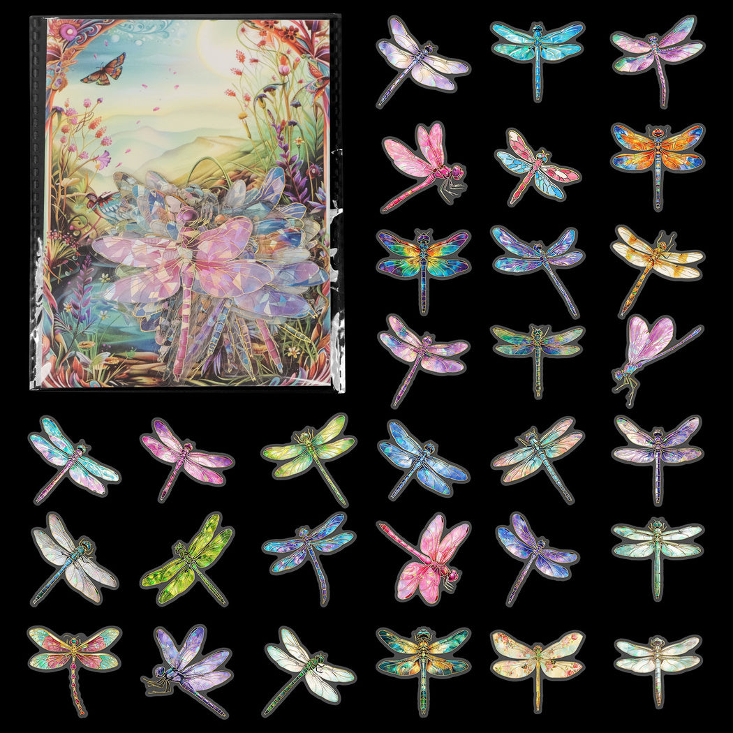Lunira - Iridescent Dragonfly Colorful Sticker Pack