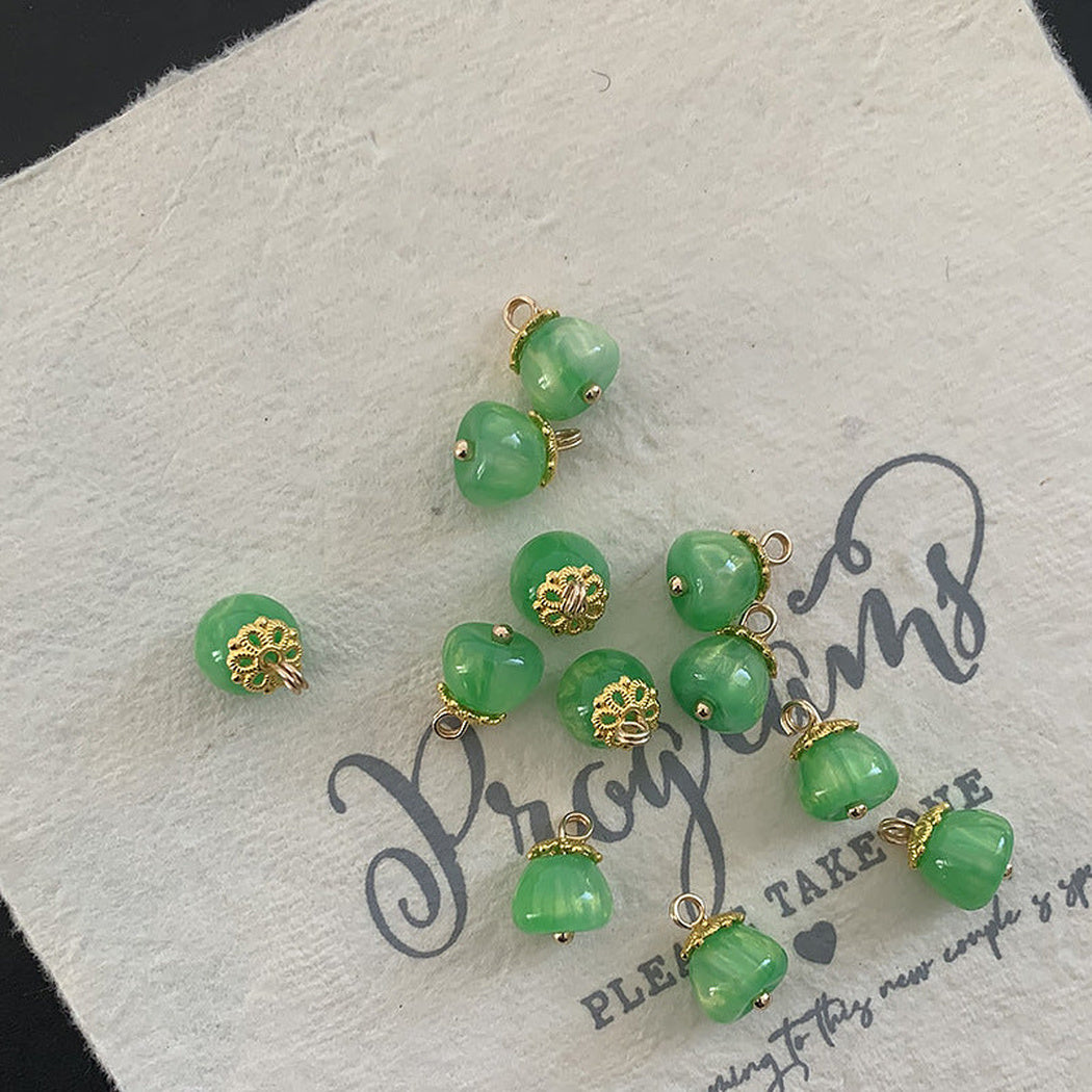 Green DIY 10 Pack 11mm Apple Shank Buttons, variant view