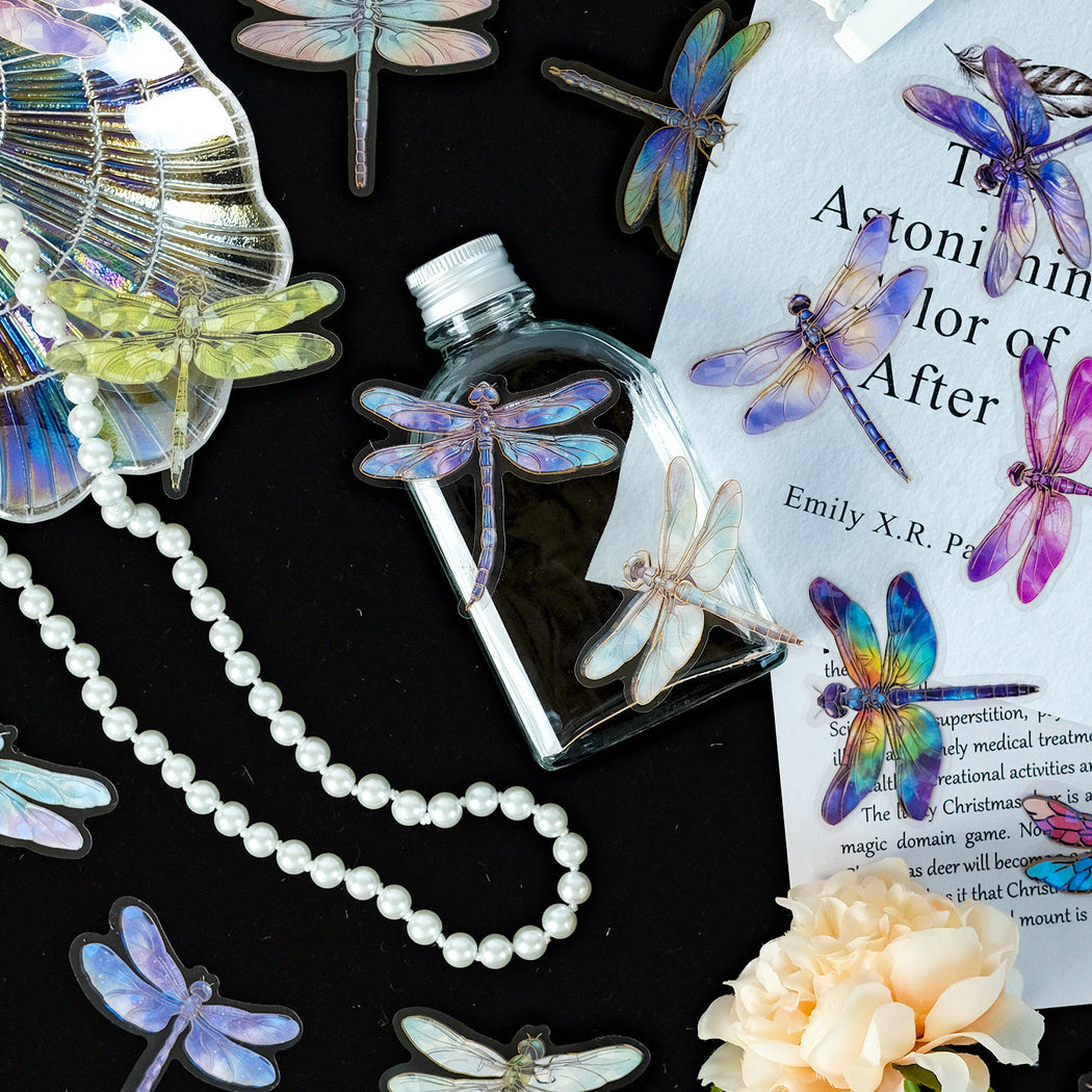 Lunira - Iridescent Dragonfly Colorful Sticker Pack