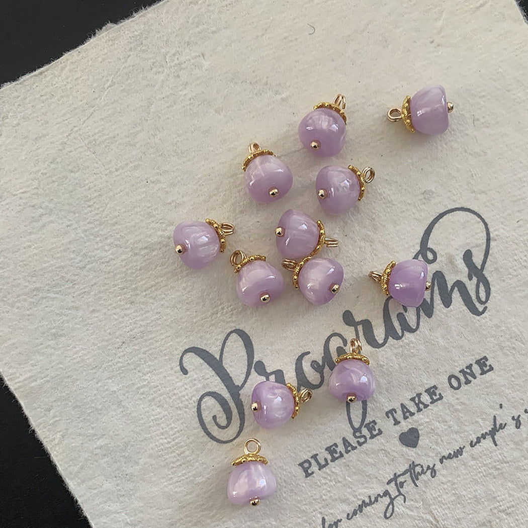 Lavender DIY 10 Pack 11mm Apple Shank Buttons, variant view