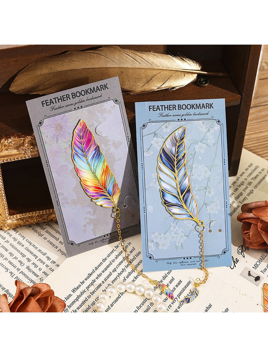 Novellea - Ornate Feather Shaped Classic Metal Bookmark Oria & Co