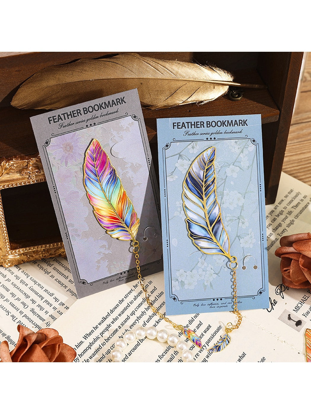 Novellea - Ornate Feather Shaped Classic Metal Bookmark Oria & Co