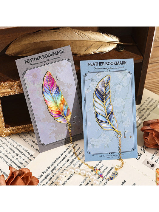 Novellea - Ornate Feather Shaped Classic Metal Bookmark Oria & Co