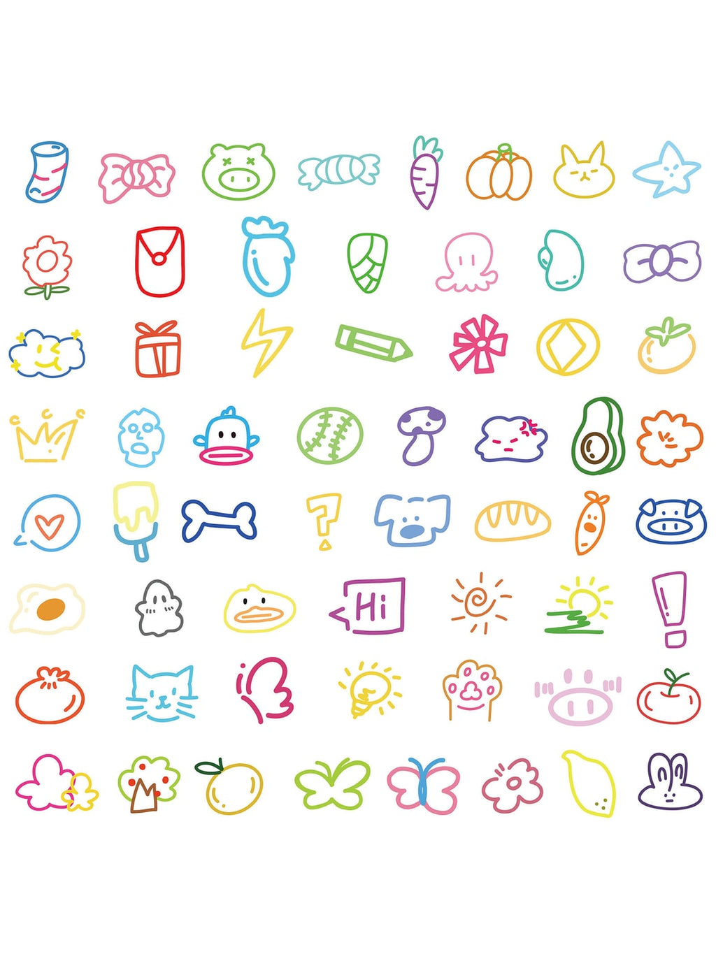 Lunira - 60 Piece Cartoon Journal Decoration Stickers pack