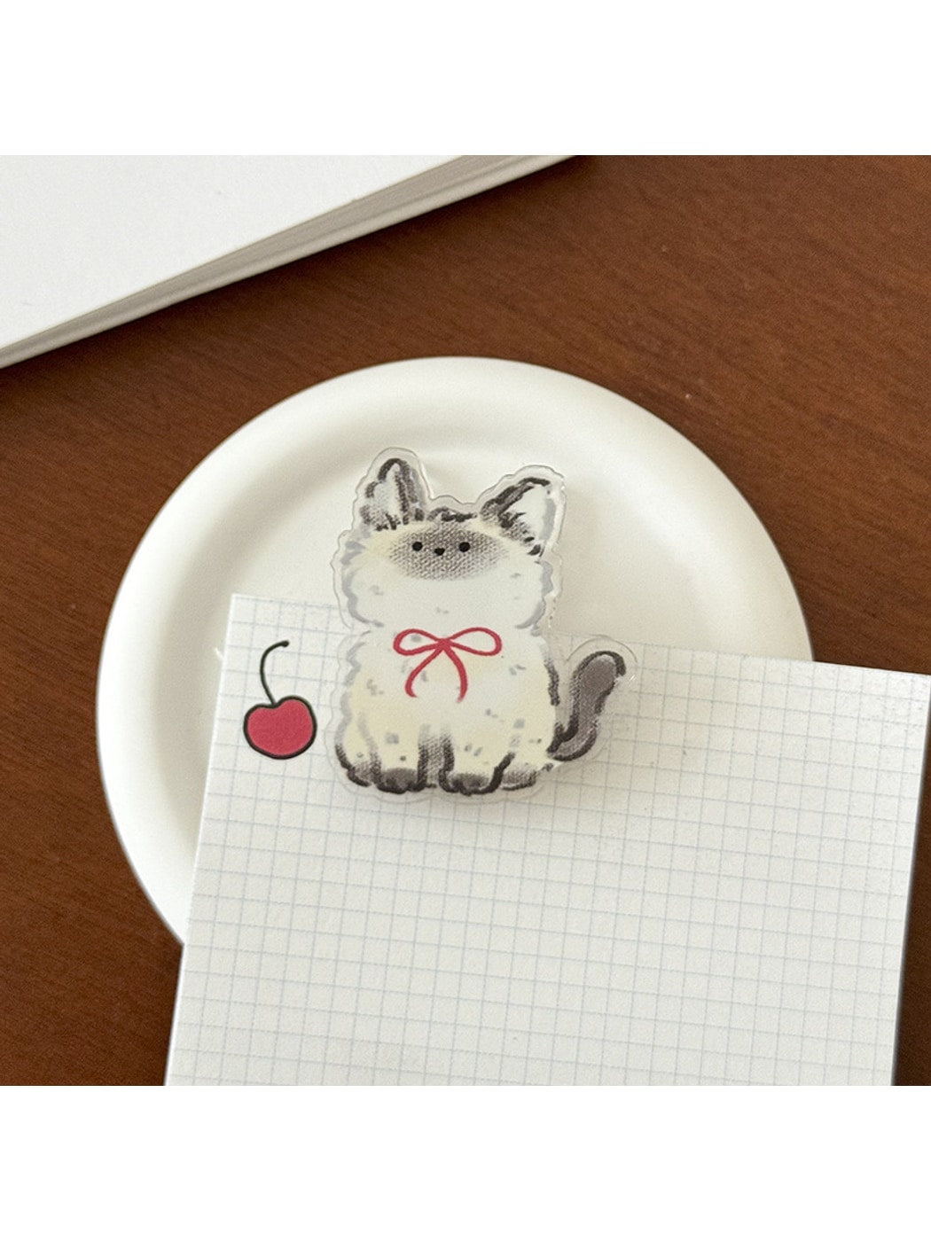 Clemi - Cute Cartoon Cat Acrylic Planner Clip Oria & Co