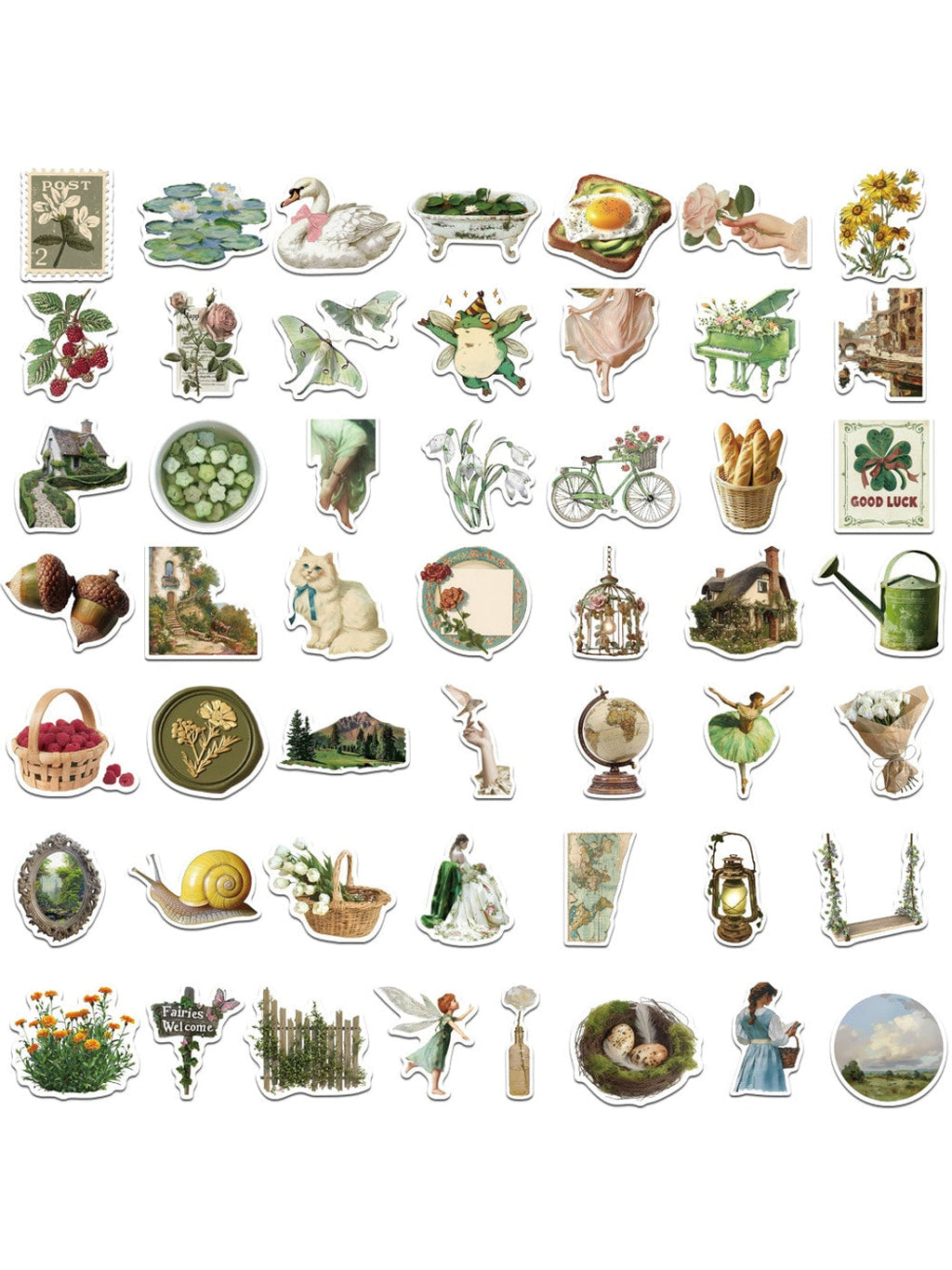 Lunira - Vintage Self Adhesive Paper PVC Stickers Pack Oria & Co