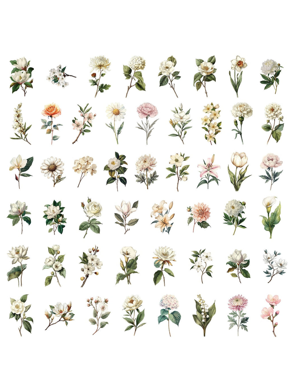 Lunira - Vintage Flower Branch Printed Stickers pack Oria & Co