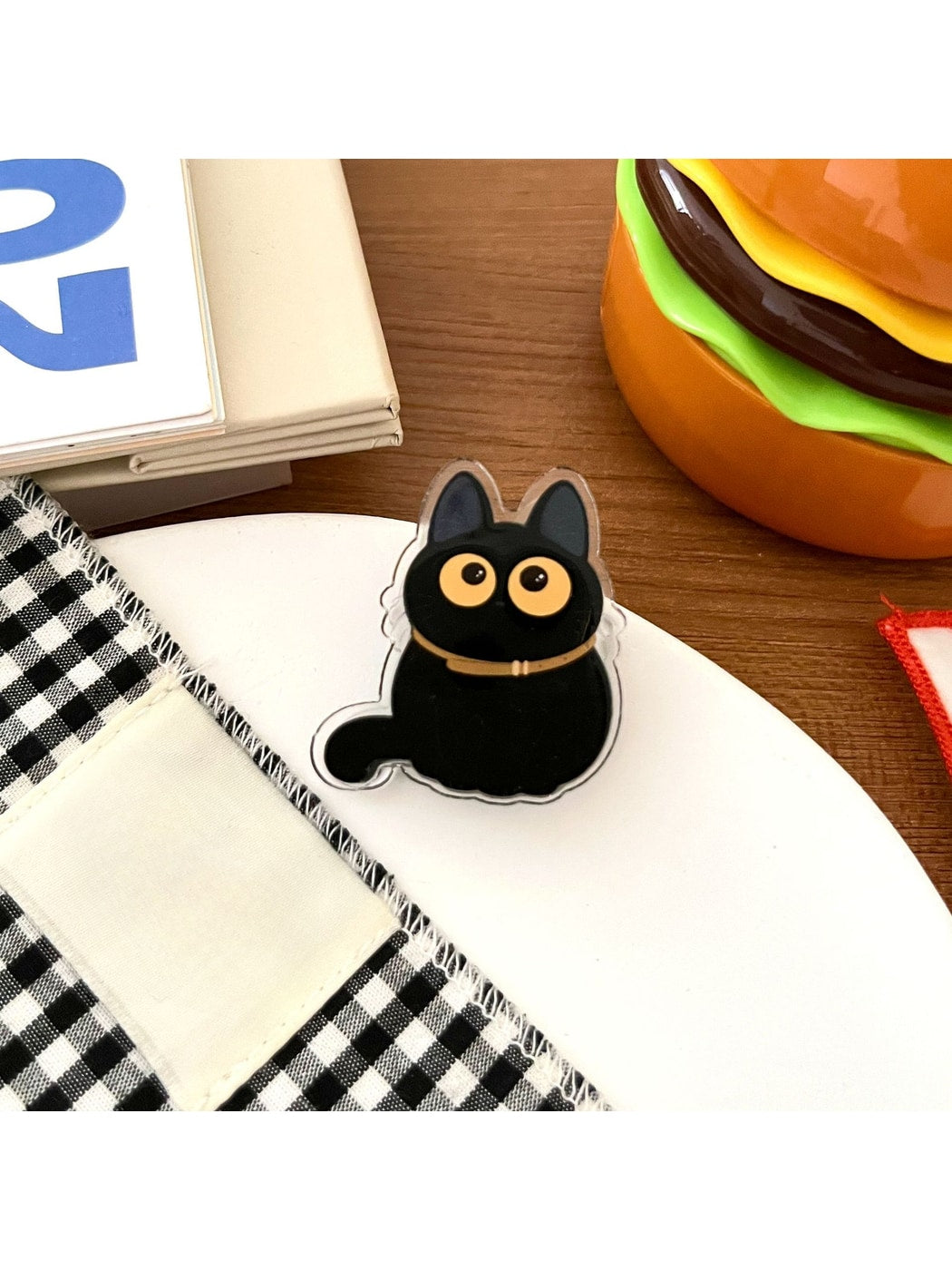 Clemi - Acrylic Black Cat Cartoon Memo Planner Clip Oria & Co