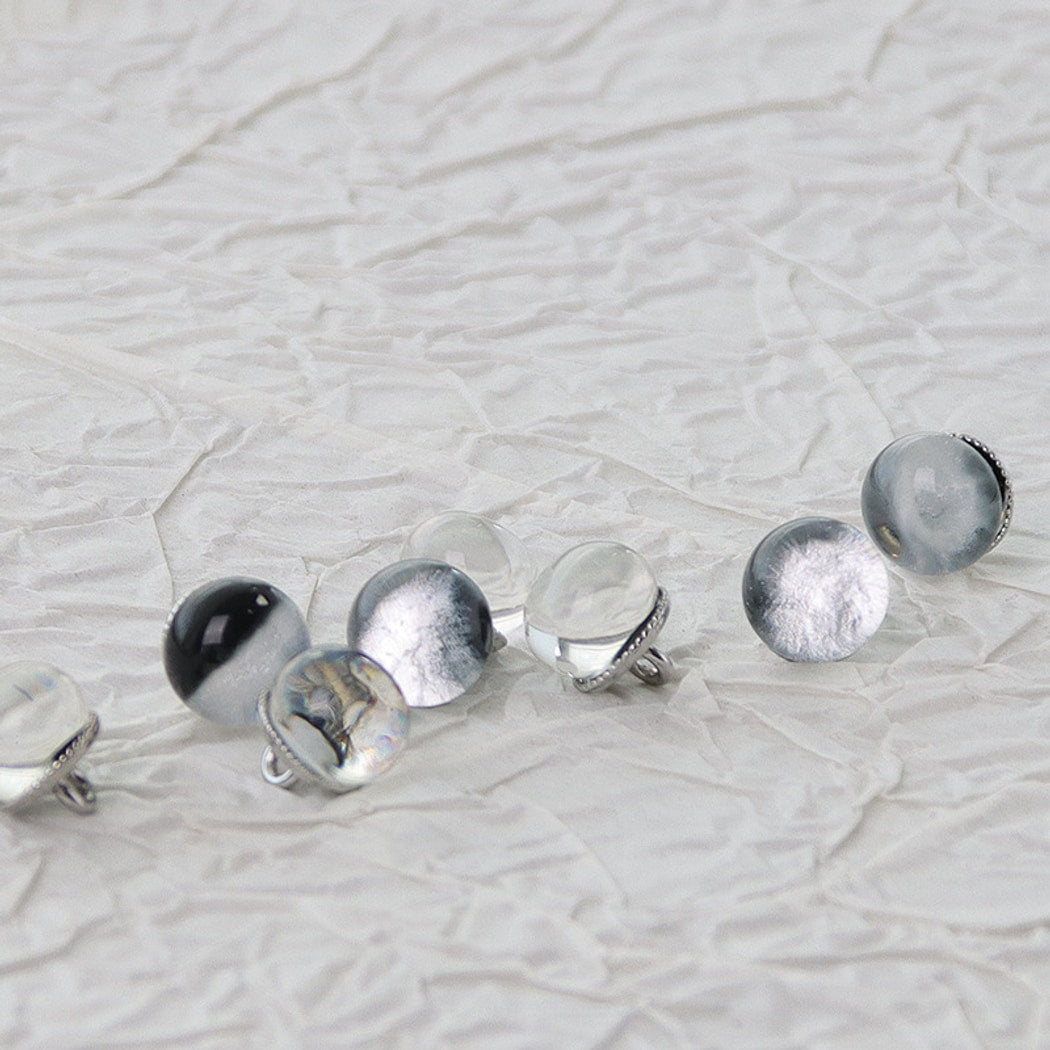 Bunli - DIY 10 Pack Glossy Orb Design Detail Button