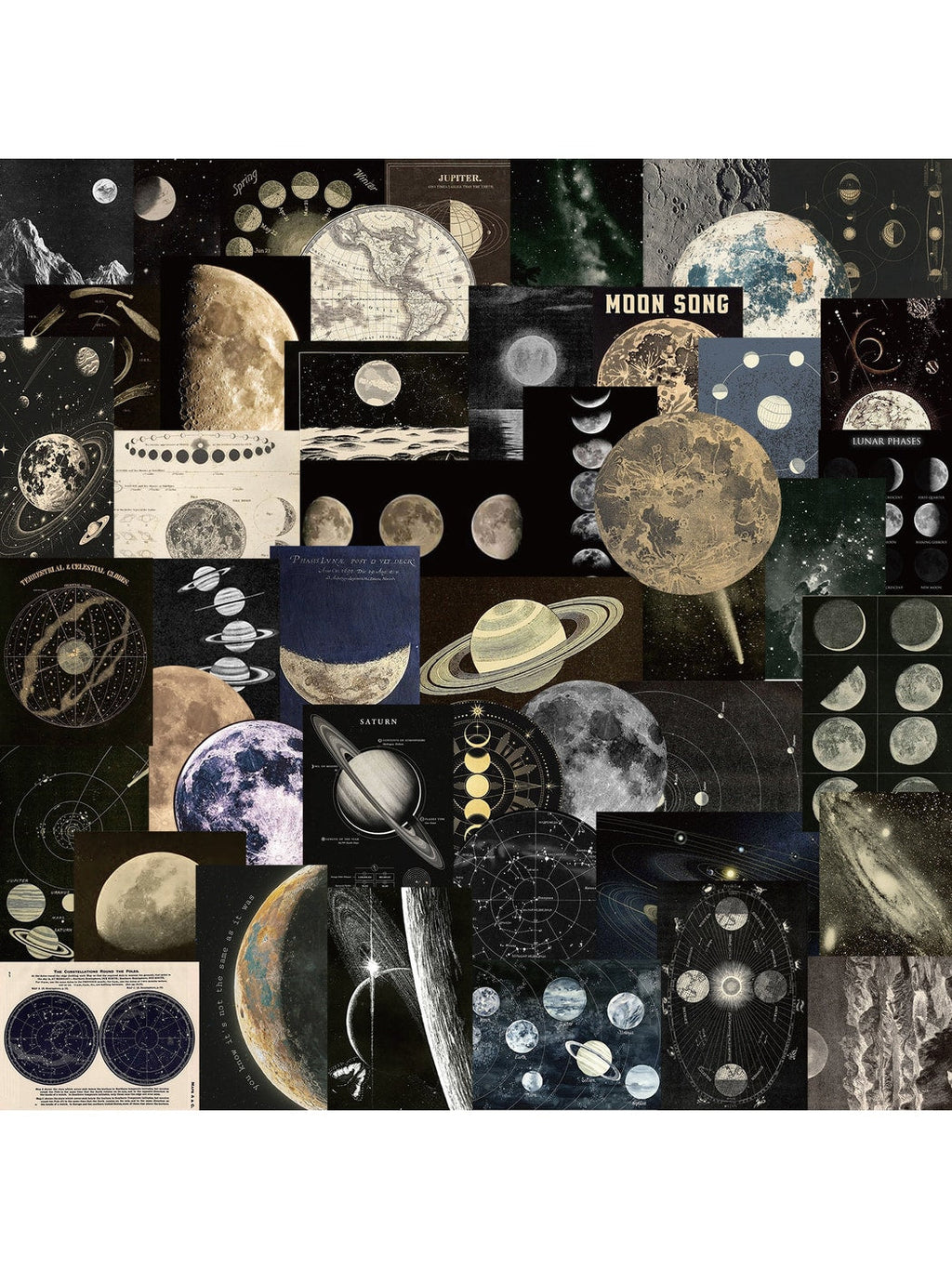 Lunira - Vintage Celestial Planet 50 Sheets Stickers pack Oria & Co