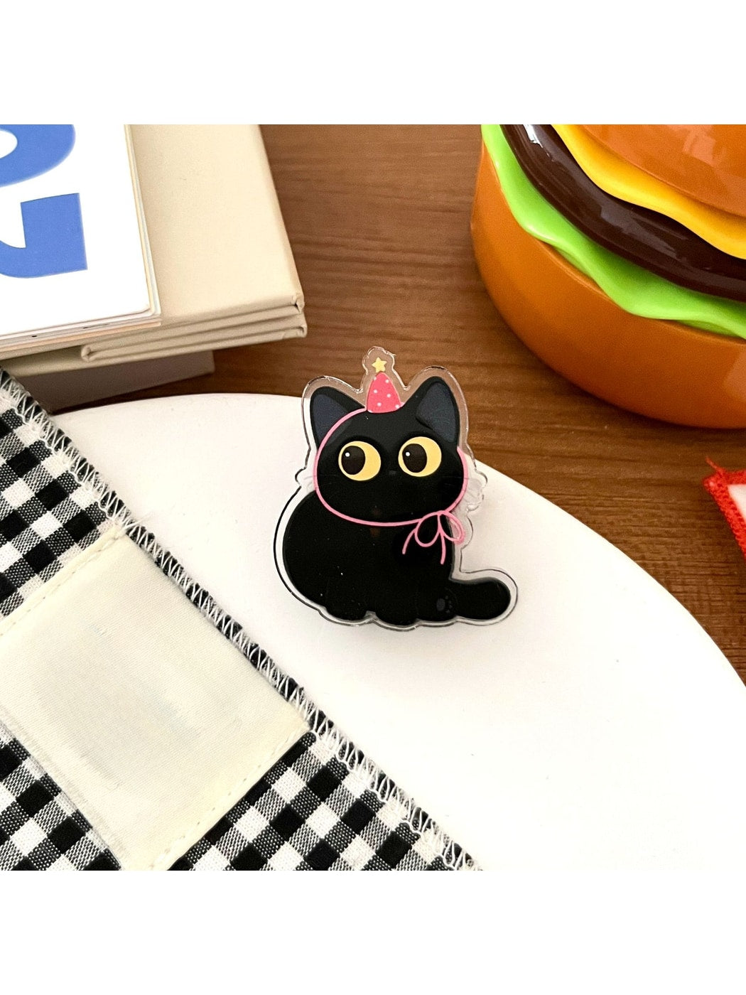 Clemi - Acrylic Black Cat Cartoon Memo Planner Clip Oria & Co