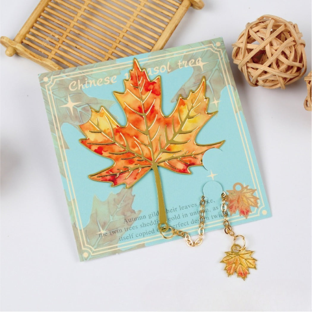 Novellea - Assorted-Leaf Mini-Leaf-Charm Bookmark