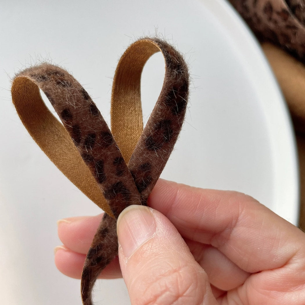 Rivora - DIY Leopard Print Plush Decorative Trim Ribbon