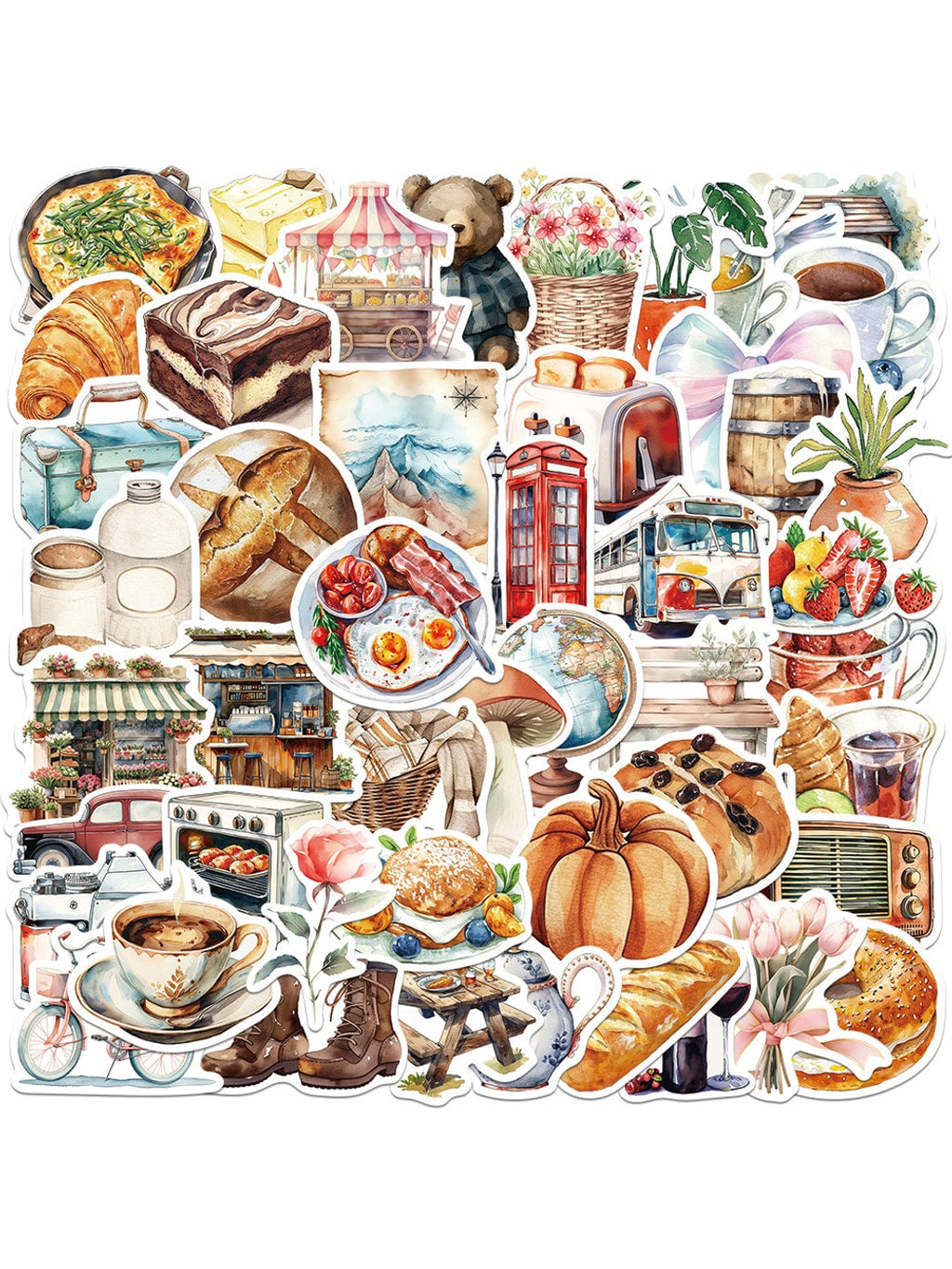 Lunira - 50 Sheet Cute Soft Style Stickers Pack Oria & Co